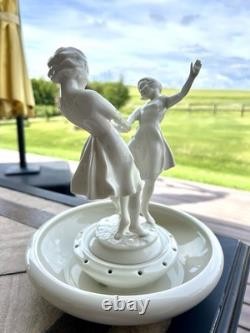 Art Deco Dancing Girls Flower Frog Vase Hutschenreuther