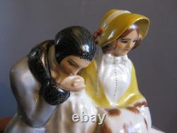 Art Deco Etling Paris France Porcelain Statue Gazan