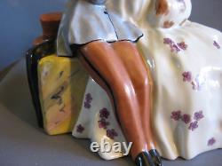 Art Deco Etling Paris France Porcelain Statue Gazan