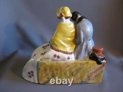 Art Deco Etling Paris France Porcelain Statue Gazan