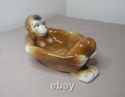 Art Deco European Porcelain Monkey Bowl Tray Dish