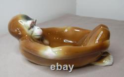 Art Deco European Porcelain Monkey Bowl Tray Dish