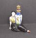 Art Deco Figural Crown Top Scent Bottle Deco Lady Holding Vase With Birds