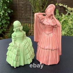 Art Deco Fine Pottery Porcelain Royal Chatelaine Lady & Child Figures Statues