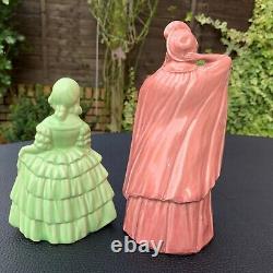 Art Deco Fine Pottery Porcelain Royal Chatelaine Lady & Child Figures Statues