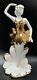 Art Deco Flower Woman Porcelain 24 Karat Gold Plating Oro Zecchino, Italy