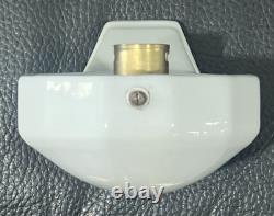 Art Deco France Porcelain Bathroom Set Soap Toothbrush & 2 Wall Light Fixtures