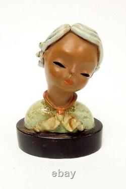 Art Deco GOLDSCHEIDER Wien Austria Majolica Terracotta Yung Girl Bust AUTHENTIC