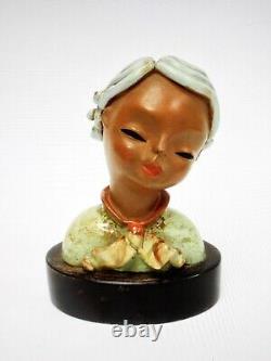 Art Deco GOLDSCHEIDER Wien Austria Majolica Terracotta Yung Girl Bust AUTHENTIC