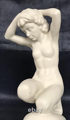 Art Deco German Hutschenreuther Bisque Porcelain Nude girl Figurine Karl TUTTER
