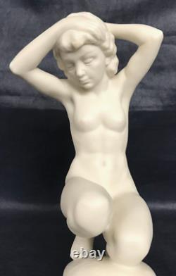 Art Deco German Hutschenreuther Bisque Porcelain Nude girl Figurine Karl TUTTER