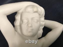Art Deco German Hutschenreuther Bisque Porcelain Nude girl Figurine Karl TUTTER