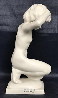 Art Deco German Hutschenreuther Bisque Porcelain Nude girl Figurine Karl TUTTER