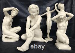 Art Deco German Hutschenreuther Bisque Porcelain Nude girl Figurine Karl TUTTER