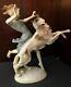 Art Deco German Porcelain Girl Running With Borzoi Dog By Hutschenreuther Selb