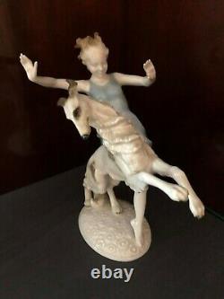 Art Deco German Porcelain Girl Running With Borzoi Dog By Hutschenreuther Selb