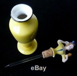 Art Deco German Porcelain Half Doll Lady Scent Bottle With Glass Dibber Perfect