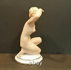 Art Deco Gerold Porzellan Bavaria Nude Lady Girl Kneeling Figurine 1940