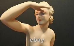 Art Deco Gerold Porzellan Bavaria Nude Lady Girl Kneeling Figurine 1940