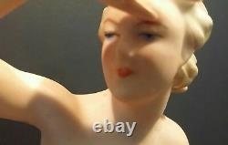 Art Deco Gerold Porzellan Bavaria Nude Lady Girl Kneeling Figurine 1940