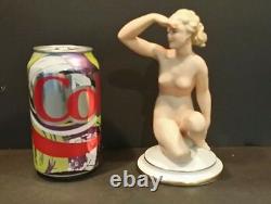 Art Deco Gerold Porzellan Bavaria Nude Lady Girl Kneeling Figurine 1940