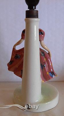 Art Deco Goebel Germany Porcelain Figural Lamp-silk Shade