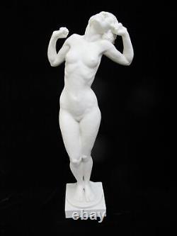 Art Deco HUTSCHENREUTHER White Porcelain Stretching NUDE Female 23 Sculpture