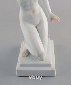 Art Deco Herend porcelain figurine. Cleopatra with snake. Mid-20th century