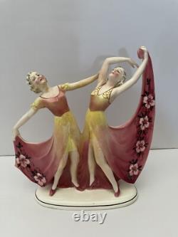 Art Deco Hertwig & Company Katzhutte Porcelain Figurine Dancing Lady Germany