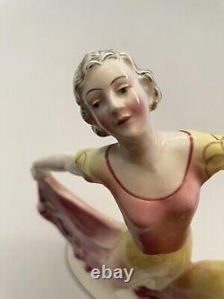 Art Deco Hertwig & Company Katzhutte Porcelain Figurine Dancing Lady Germany