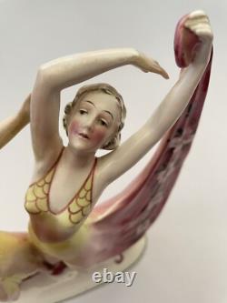 Art Deco Hertwig & Company Katzhutte Porcelain Figurine Dancing Lady Germany