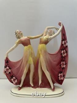 Art Deco Hertwig & Company Katzhutte Porcelain Figurine Dancing Lady Germany