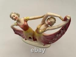 Art Deco Hertwig & Company Katzhutte Porcelain Figurine Dancing Lady Germany