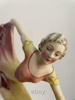 Art Deco Hertwig & Company Katzhutte Porcelain Figurine Dancing Lady Germany
