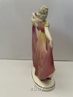 Art Deco Hertwig & Company Katzhutte Porcelain Figurine Dancing Lady Germany