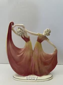 Art Deco Hertwig & Company Katzhutte Porcelain Figurine Dancing Lady Germany