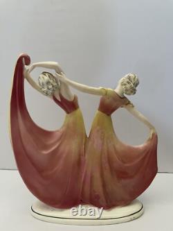 Art Deco Hertwig & Company Katzhutte Porcelain Figurine Dancing Lady Germany