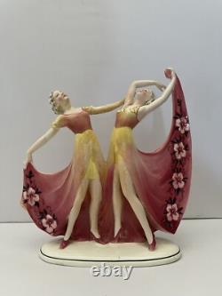 Art Deco Hertwig & Company Katzhutte Porcelain Figurine Dancing Lady Germany