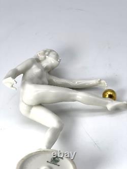 Art Deco Hutschenreuther Nude Figure With Gold Balls by Carl Werner