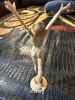 Art Deco Hutschenreuther Nude Lady On Gold Ball Figurine (NBS-D)