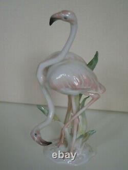 Art Deco Hutschenreuther-rosenthal Porcelain Flamingo Couple Bird Figurine