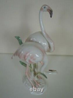 Art Deco Hutschenreuther-rosenthal Porcelain Flamingo Couple Bird Figurine