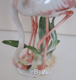 Art Deco Hutschenreuther-rosenthal Porcelain Flamingo Couple Bird Figurine