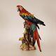 Art Deco Italian Majolica Parrot Ceramic Animal Figurine Macaw Bird Sculpture