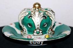 Art Deco Kings Crown Porcelain Flower Frog Hand Painted Ardalt Occupied Japan