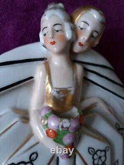 Art Deco Lady Boudoir Night light Perfume lamp 1920s French Porcelain The Lovers