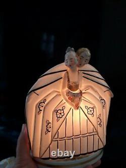 Art Deco Lady Boudoir Night light Perfume lamp 1920s French Porcelain The Lovers