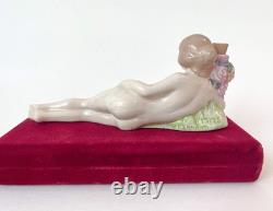 Art Deco Lady Perfume Bottle Woman Figurine No Crown Top Porcelain Vtg Germany