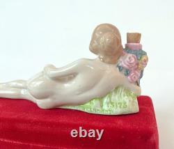 Art Deco Lady Perfume Bottle Woman Figurine No Crown Top Porcelain Vtg Germany