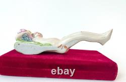 Art Deco Lady Perfume Bottle Woman Figurine No Crown Top Porcelain Vtg Germany